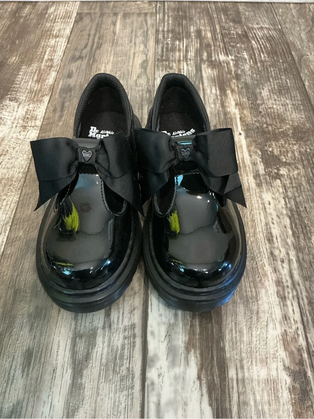 Dr. Martens Kids Black Patent Mary Jane with Ribbon Size 12